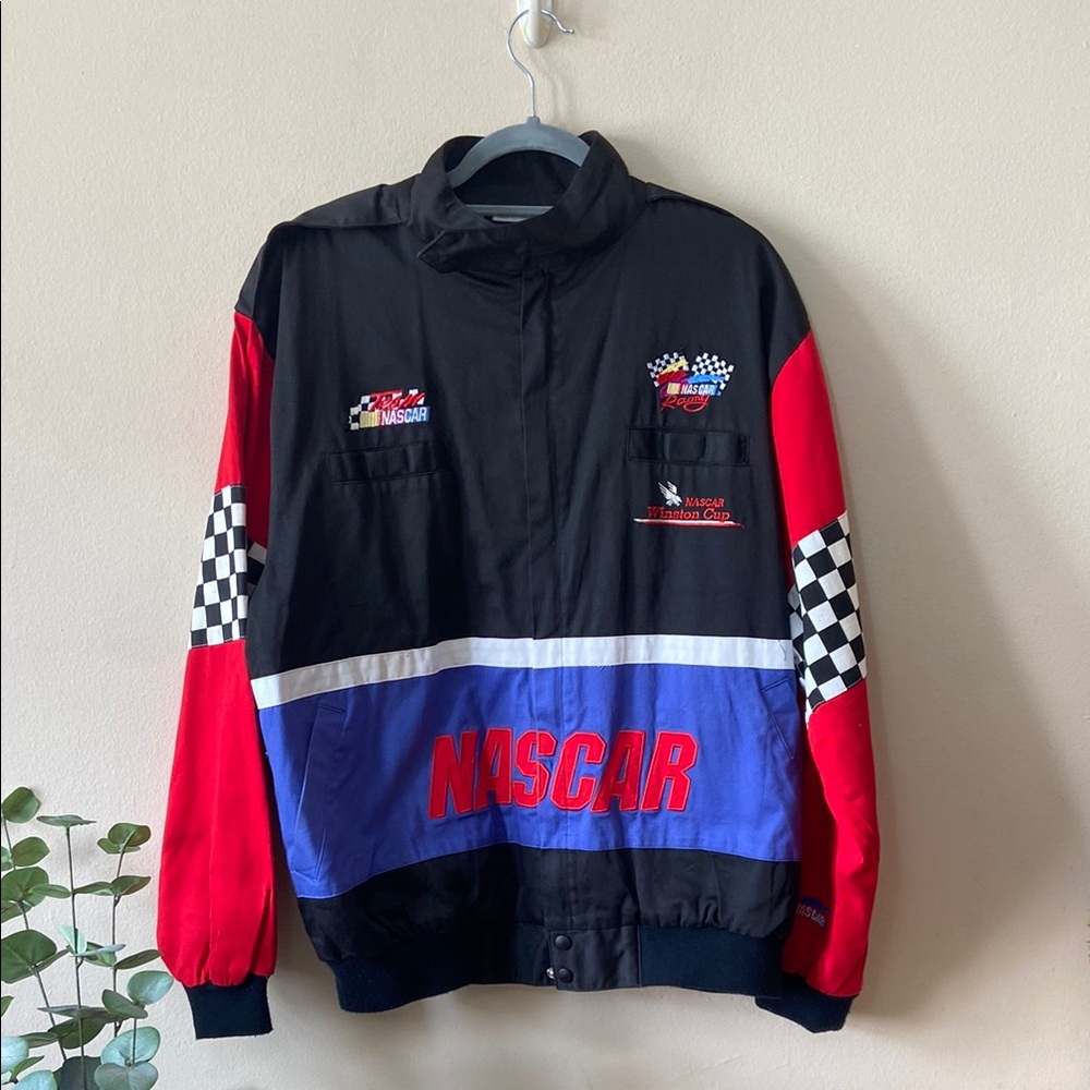 Urban Outfitters Vintage Replica NASCAR Racing Jacket Large  Red Blue Black